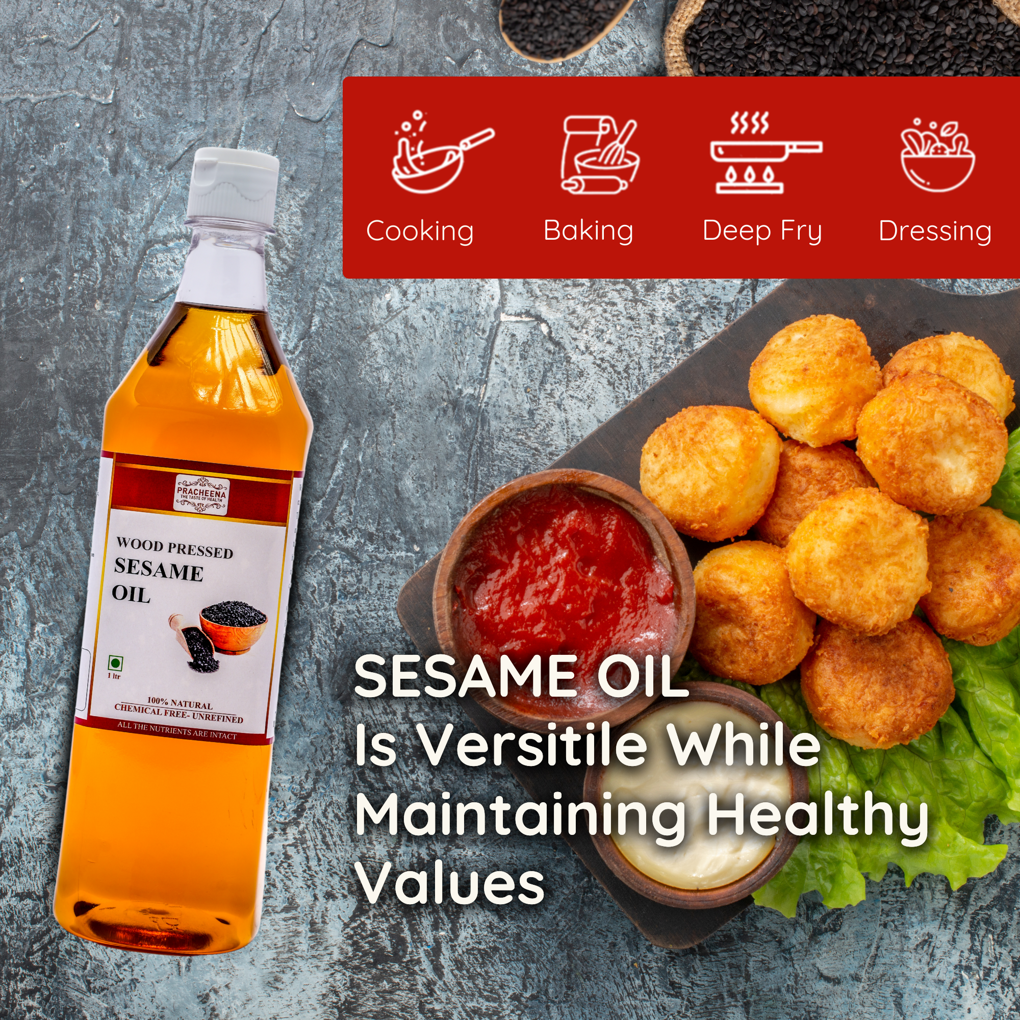 Wood/Cold Pressed Sesame Oil