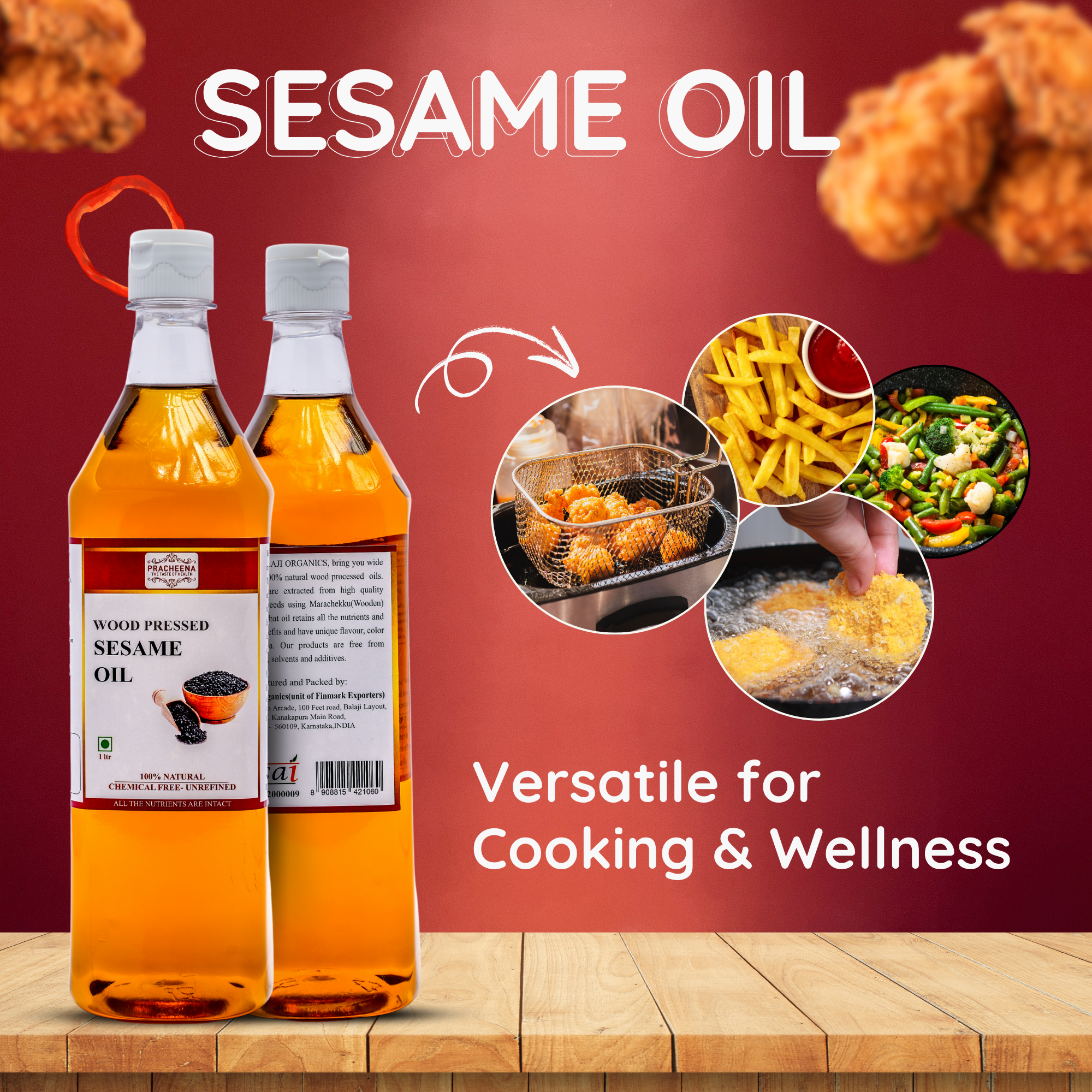 Wood/Cold Pressed Sesame Oil