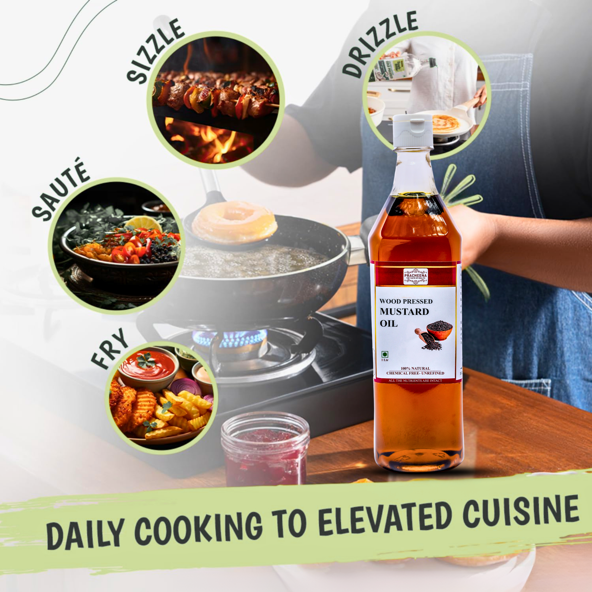 Wood/Cold Pressed Mustard Oil