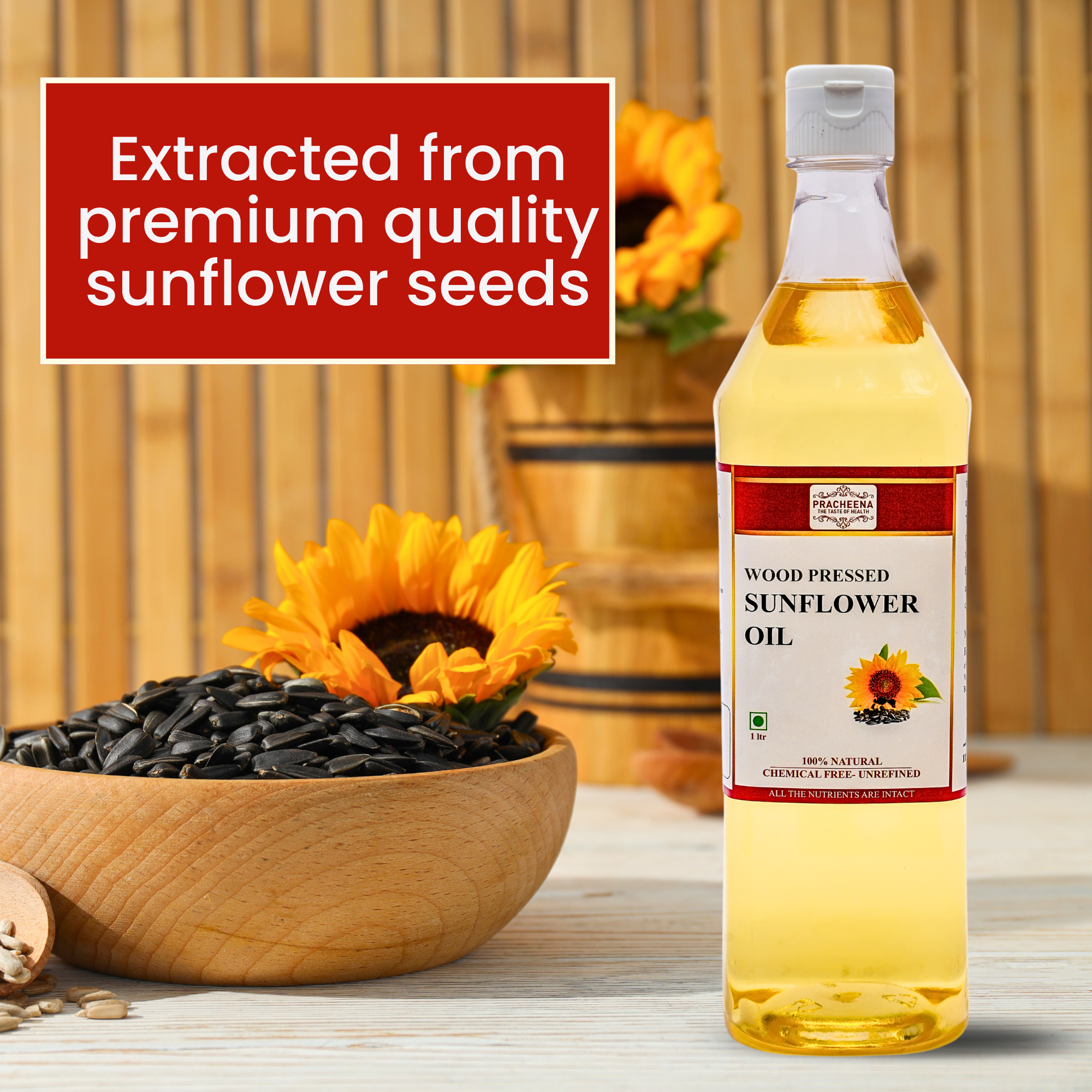 Wood/Cold Pressed Sunflower Oil